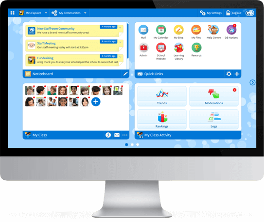 New Era's Primary Learning Cloud, mixing VLE tools, online safety and curriculum resources.